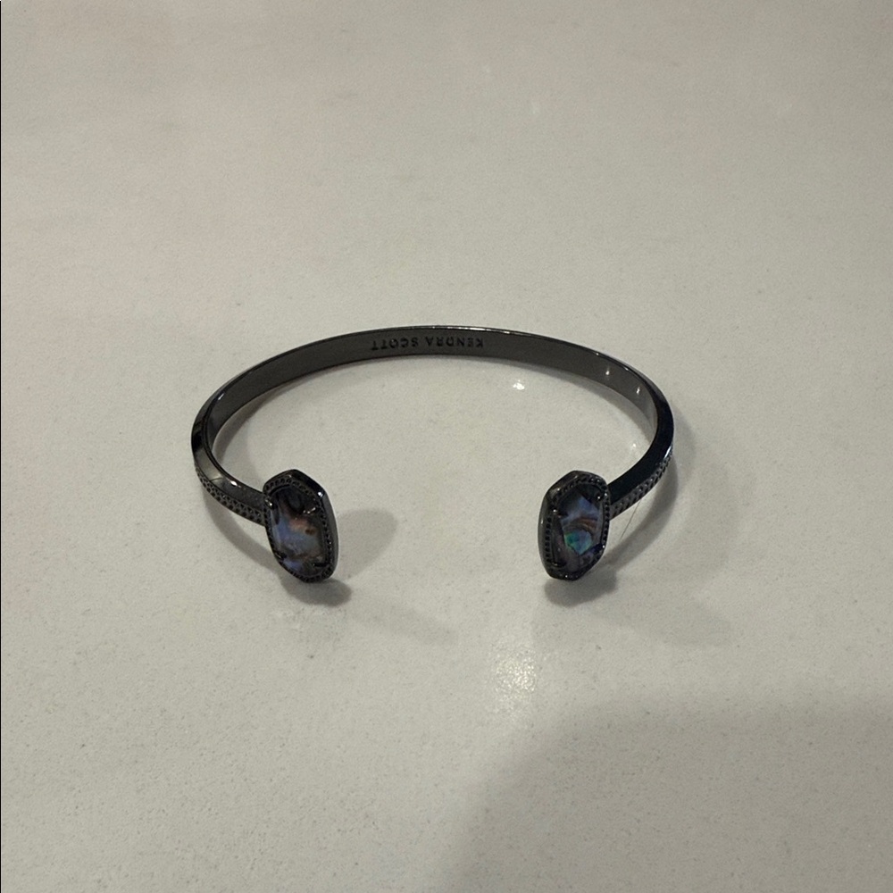 Kendra Scott Gunmetal Cuff with Iridescent Accents